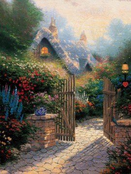 Artworks in 150 Subjects Painting - Hidden Cottage II TK Christmas
